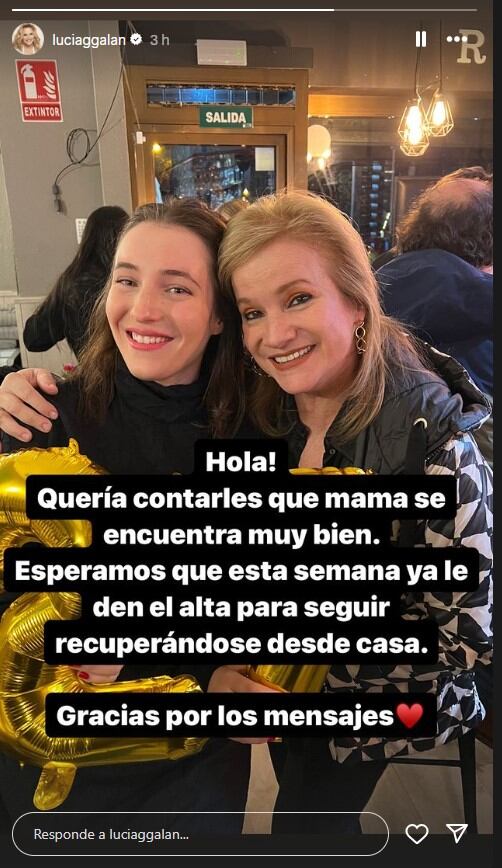 Lucía Galán se encuentra internada tras su cirugía en el páncreas: cómo sigue su evolución  (Instagram)