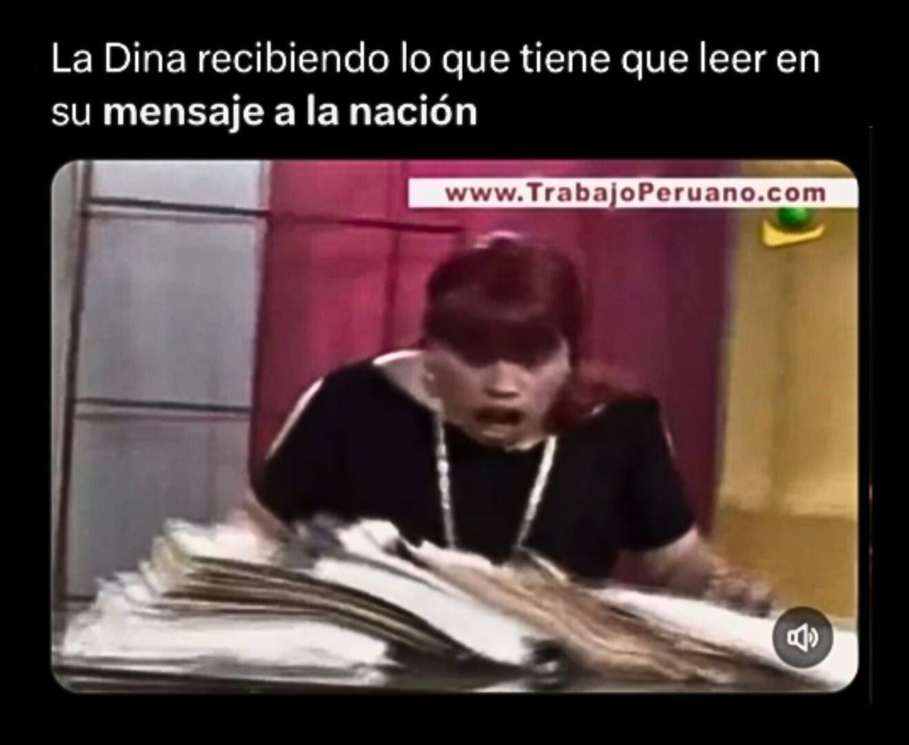 Memes por el Mensaje a la Nación de Dina Boluarte.