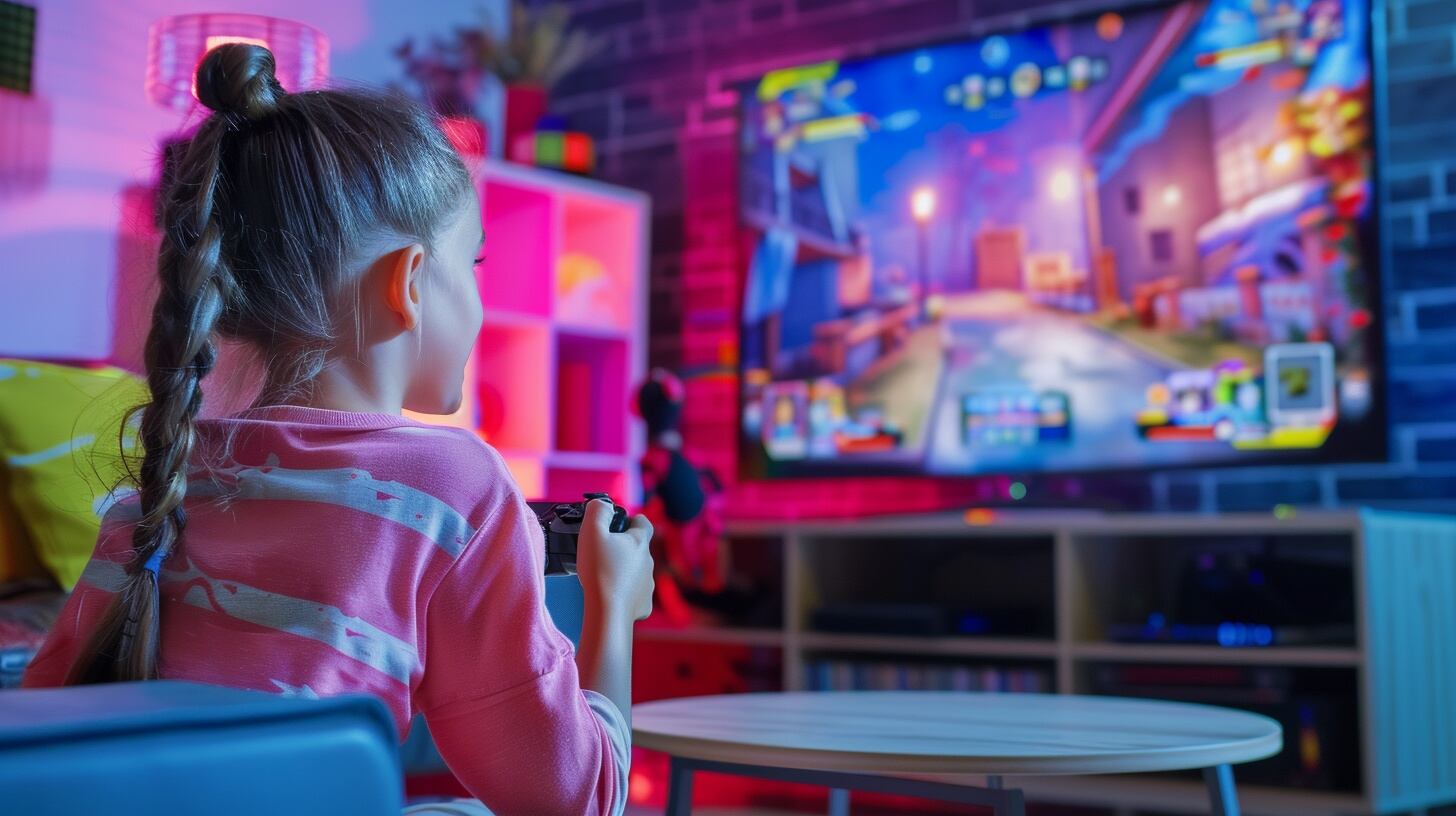 Niña jugando a un videojuego en su casa - (Imagen Ilustrativa Infobae)