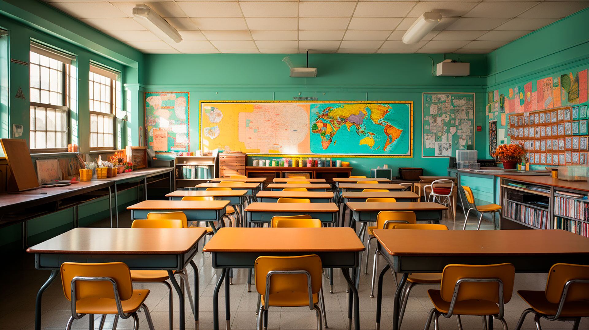 Salón de clases escuela classroom aula escolar escuela - visualesIA