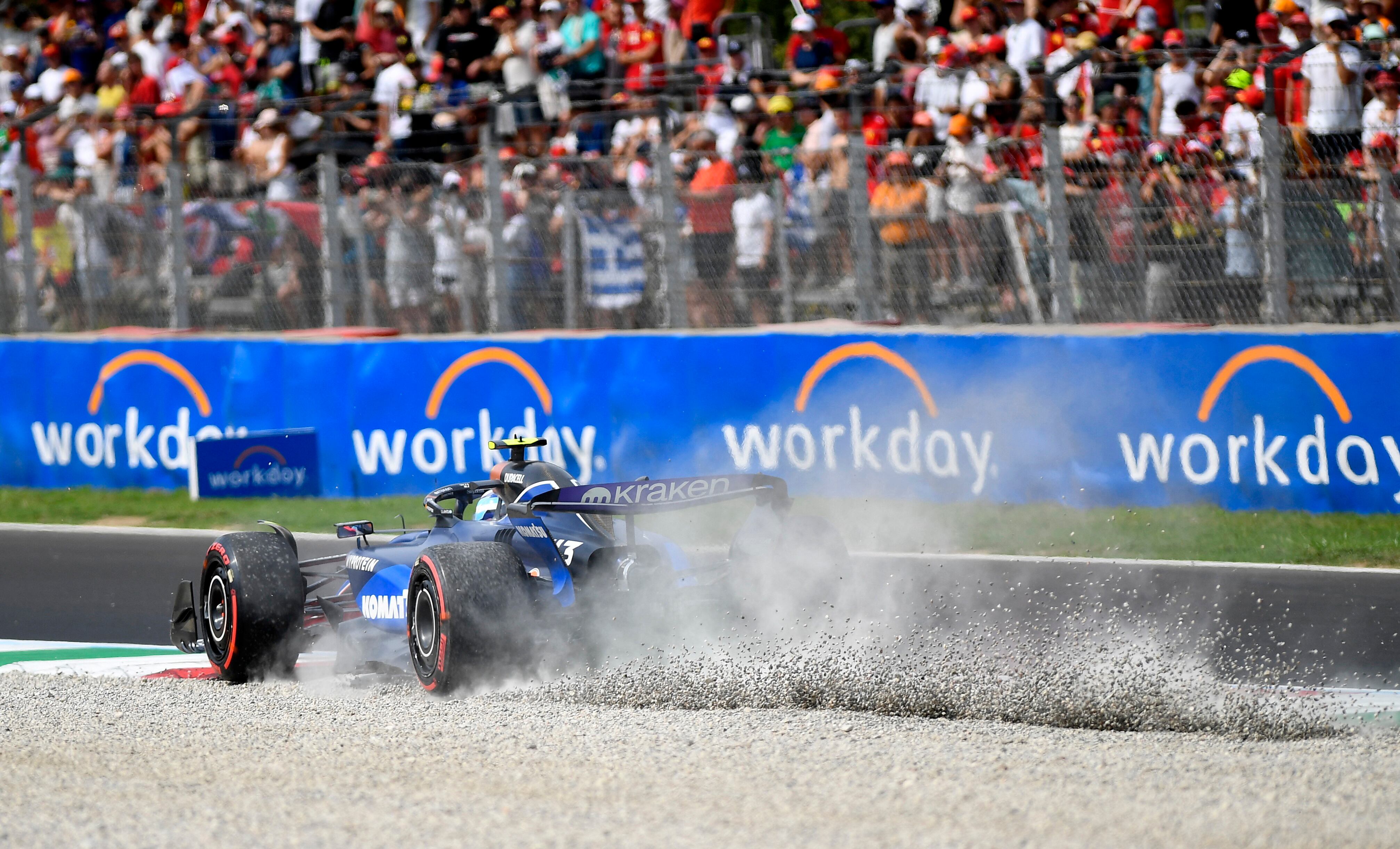 Colapinto se fue afuera sobre el final de la vuelta rápida de la Q1 y no pudo pasar el corte inicial: largó 18° (Foto: Reuters/Massimo Pinca)