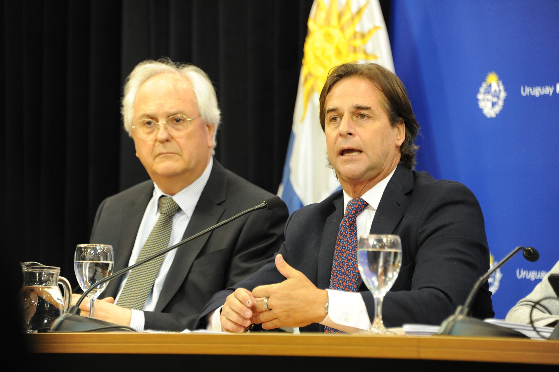 El presidente uruguayo Luis Lacalle Pou junto a su principal asesor en la reforma previsional, Rodolfo Saldain (Presidencia)