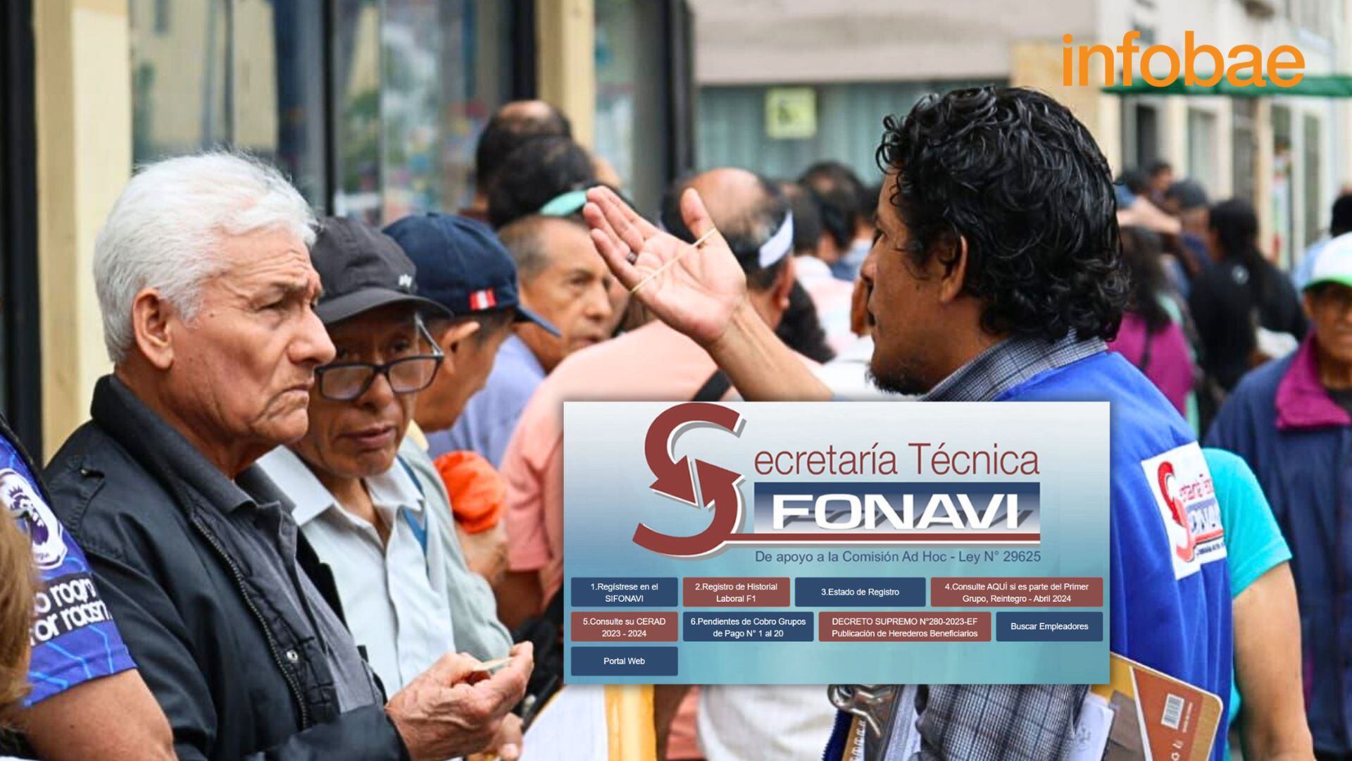 Fonavista recibiendo orientación sobre el Fonavi y captura de página de la Secretaría Técnica