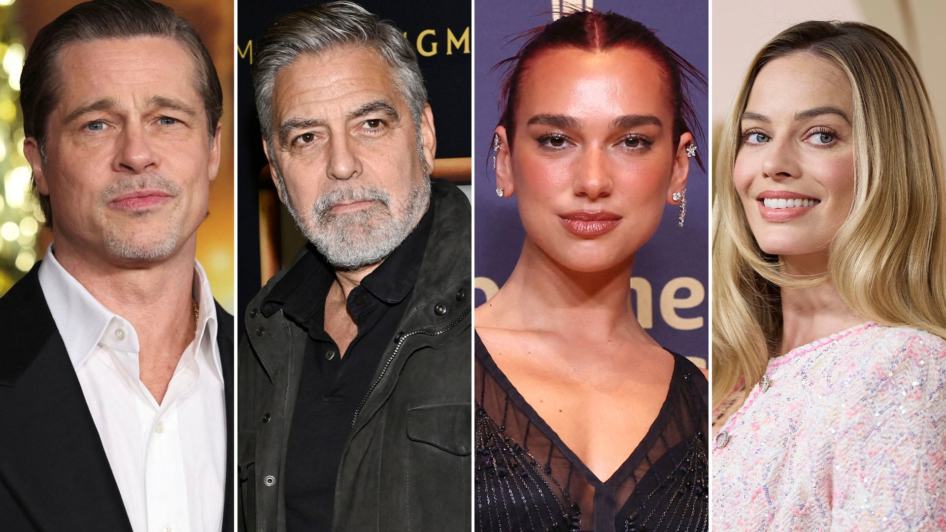 Brad Pitt George Clooney Dua Lipa y Margot Robbie partida