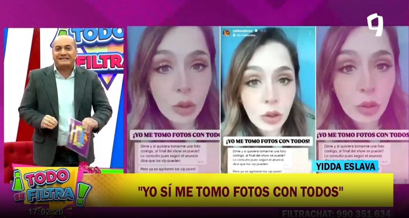 Yiddá Eslava aclara que se toma fotos con todos en sus shows, ¿indirecta para Julián Zucchi?. (Captura: Todo se filtra)