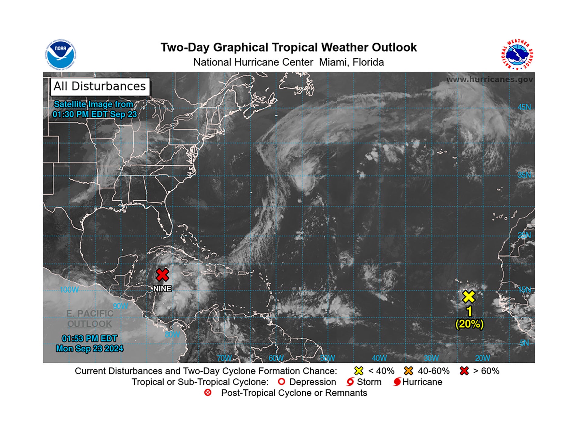 Mapa NHC 13 septiembre