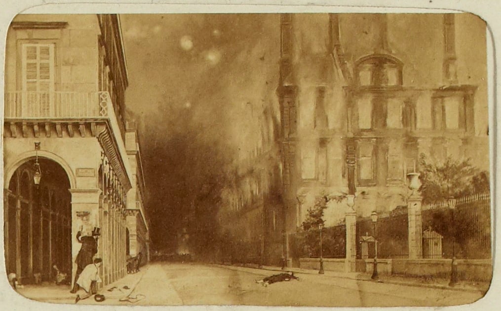 An anonymous photographer's reproduction of Léon y Escosura's “Rue de Rivoli, 24 mai 1871,” circa 1871. MUST CREDIT: Musée Carnavalet, Histoire de Paris/Paris Musées