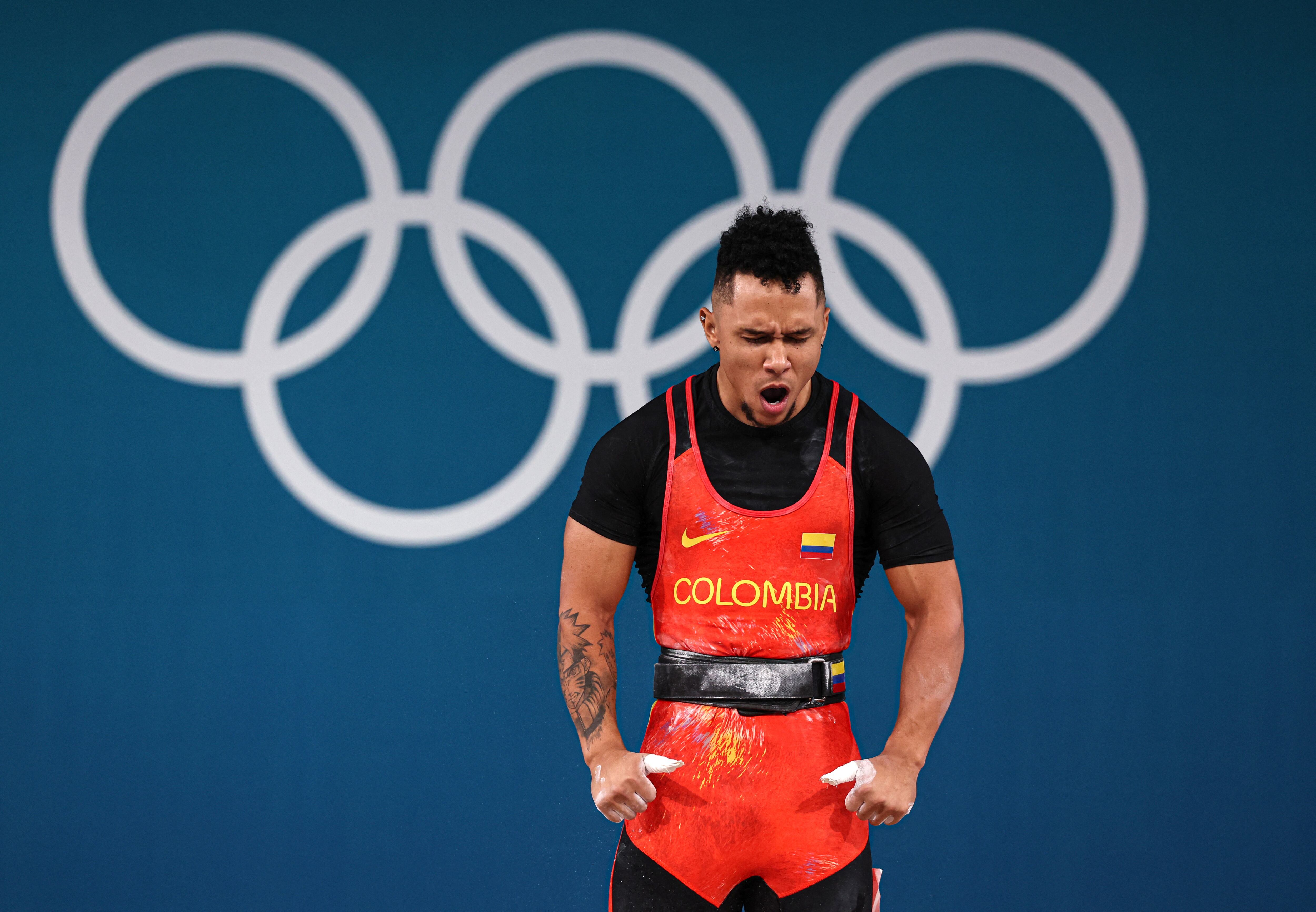 Luis Mosquera se quedó con el quinto lugar en la prueba de halterofilia masculina, en la categoría de los 73 kilogramos - crédito Amanda Perobelli/REUTERS