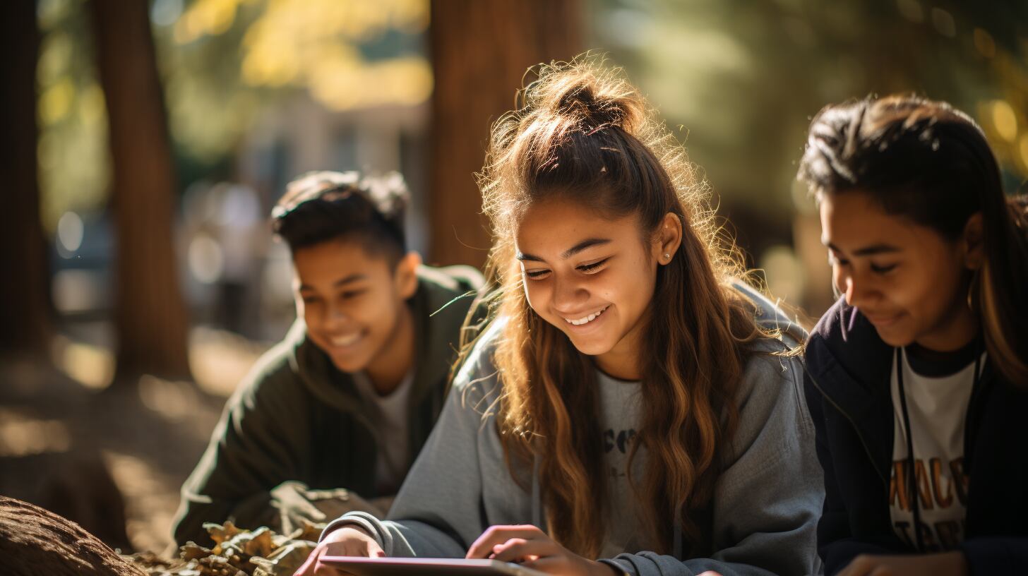 Jóvenes trabajando concentrados en sus estudios al aire libre (Imagen ilustrativa Infobae)