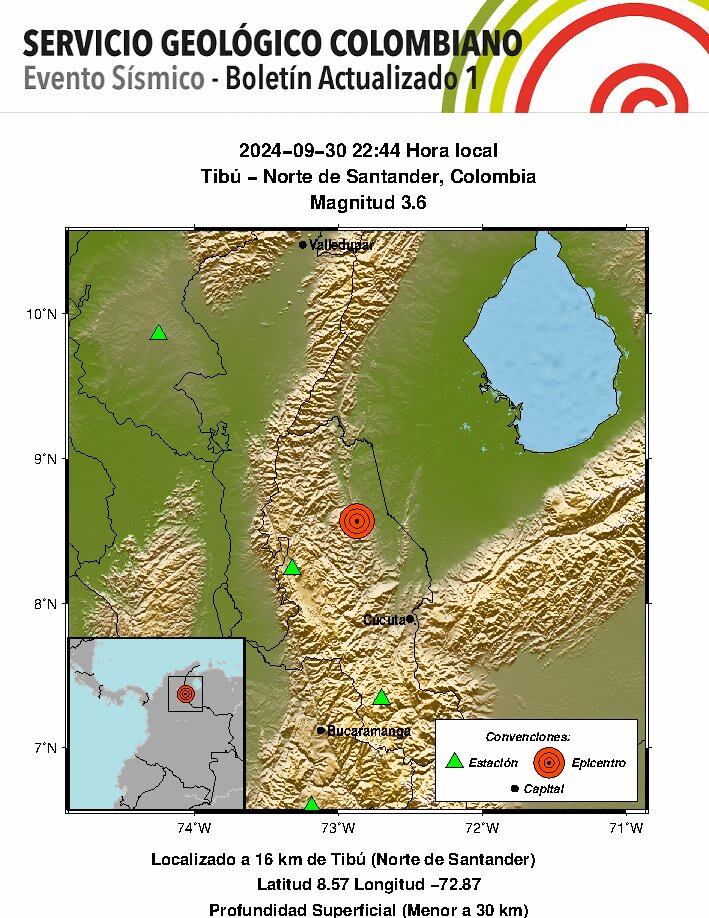 Esta región presenta constante actividad sísmica, y por esto es una de las zonas donde más tiembla a diario en Colombia - crédito @sgcol/X
