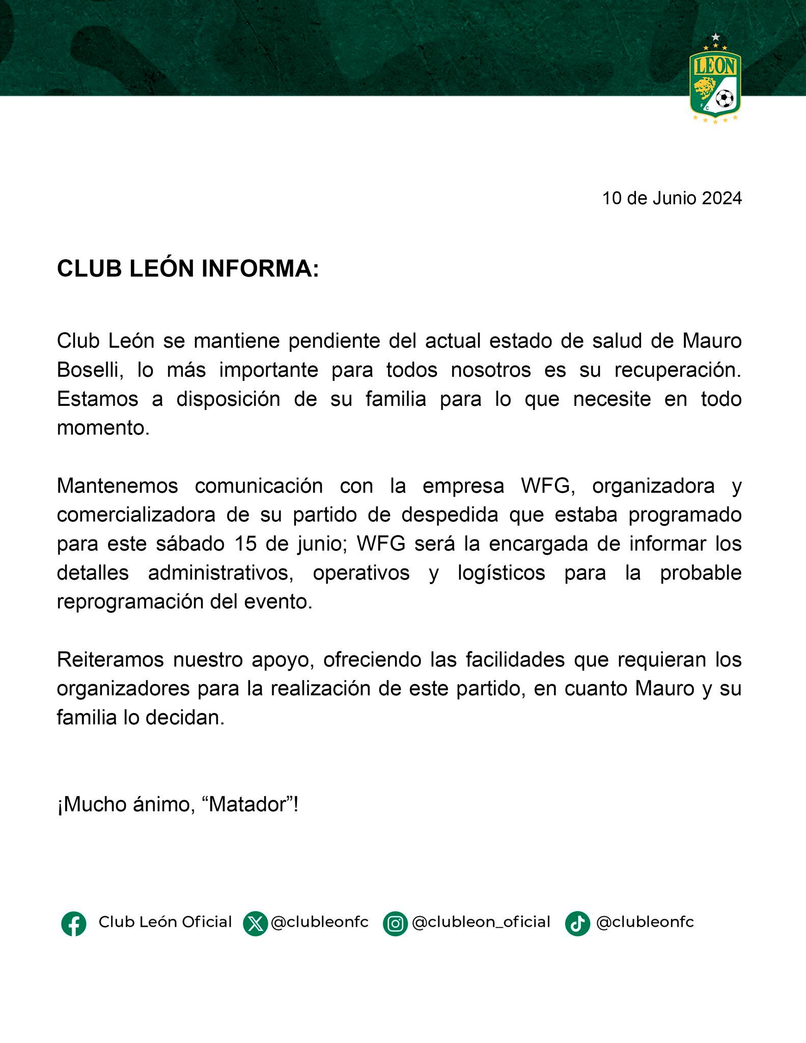 El comunicado de León