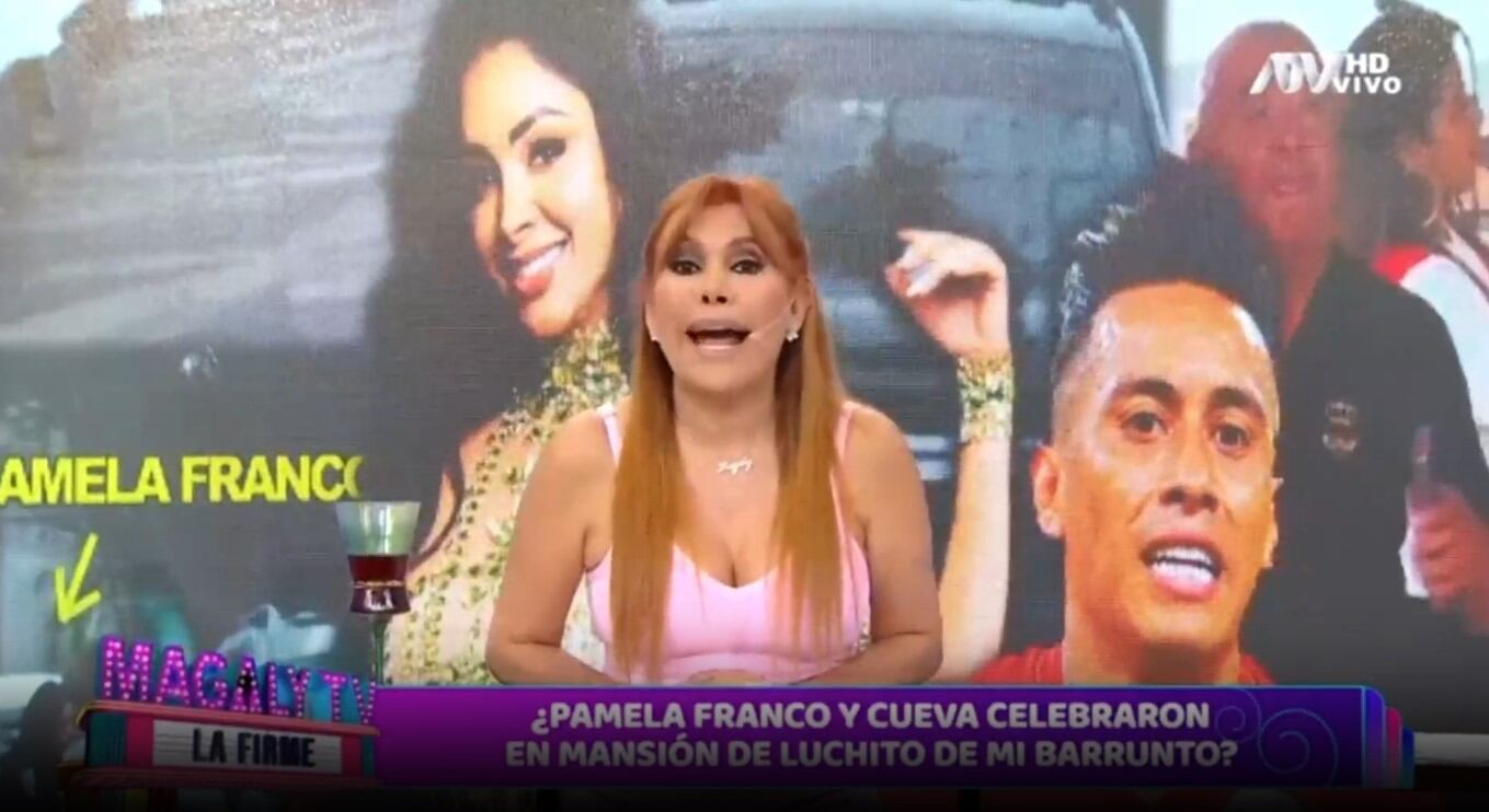 Christian Cueva y Pamela Franco habrían estado juntos en fiesta del dueño de ‘Mi Barrunto’. (Captura: Magaly TV La Firme)