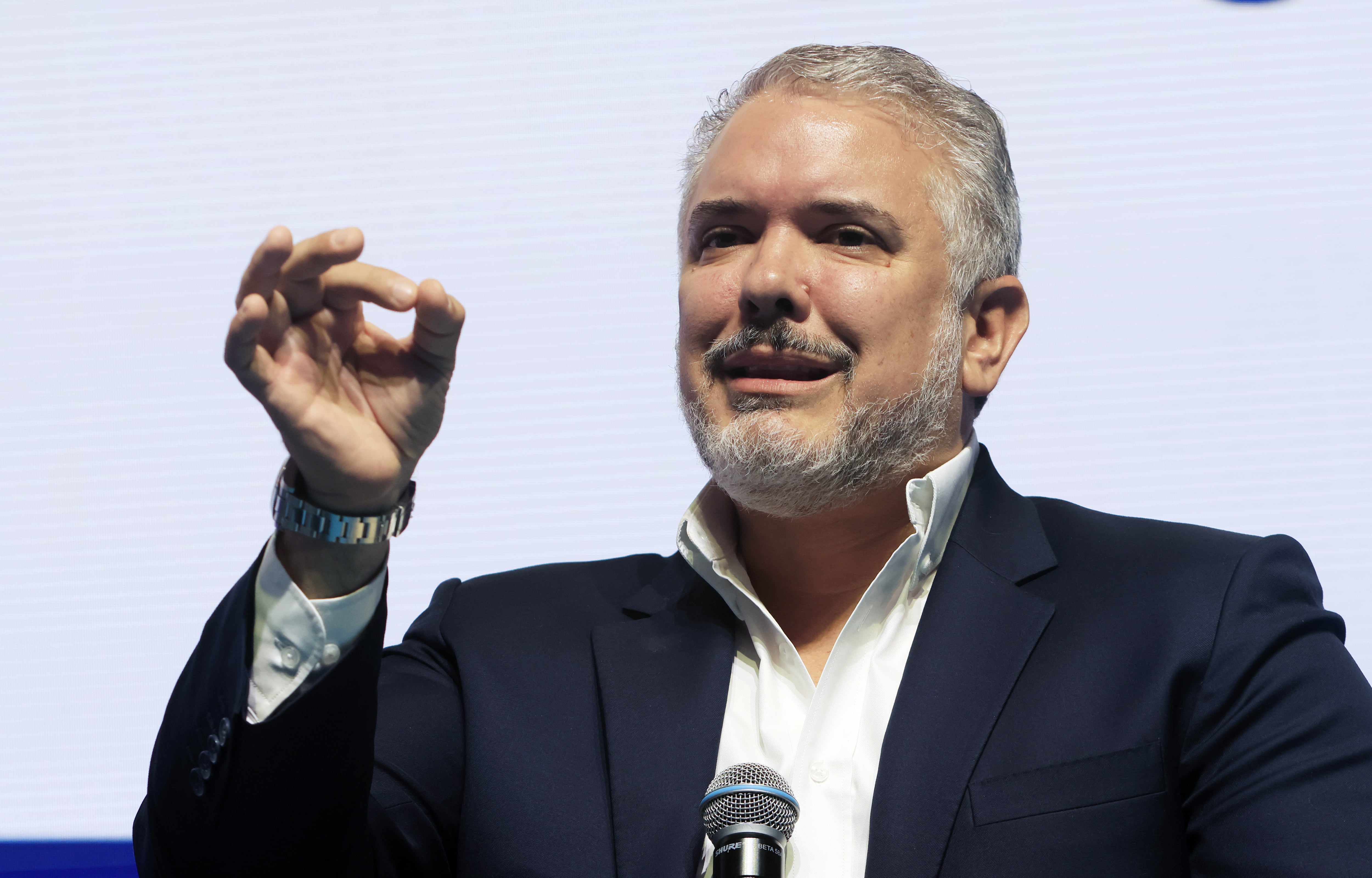 Fotografía de archivo del 6 de junio de 2024 del expresidente de Colombia, Iván Duque, durante la segunda jornada de la 58 Convención Bancaria, en Cartagena (Colombia) - crédito EFE/ Ricardo Maldonado Rozo
