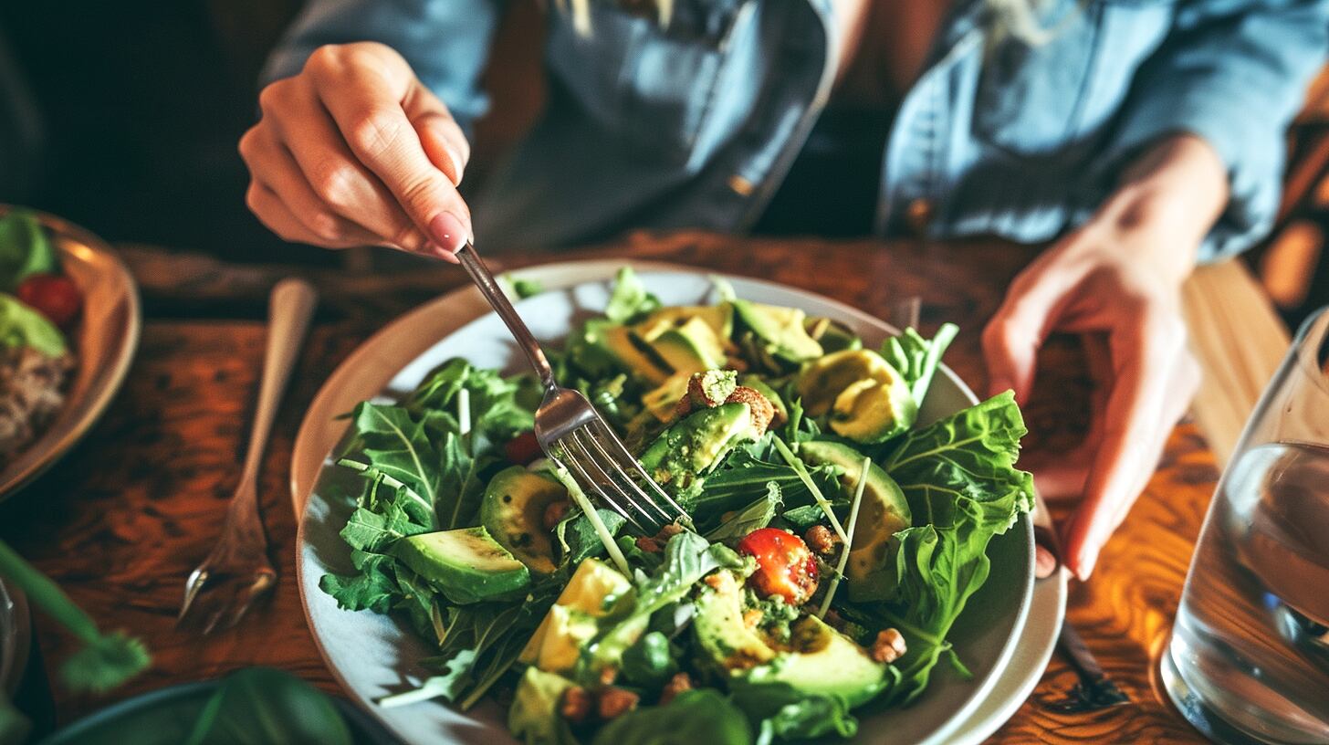 una persona come un plato de ensalada de palta - (Imagen Ilustrativa Infobae)