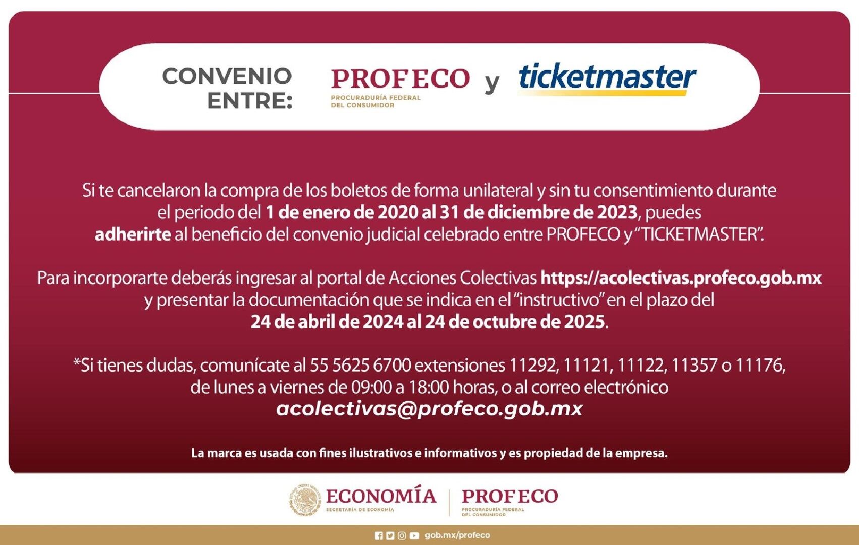 Profeco Ticketmaster demanda colectiva