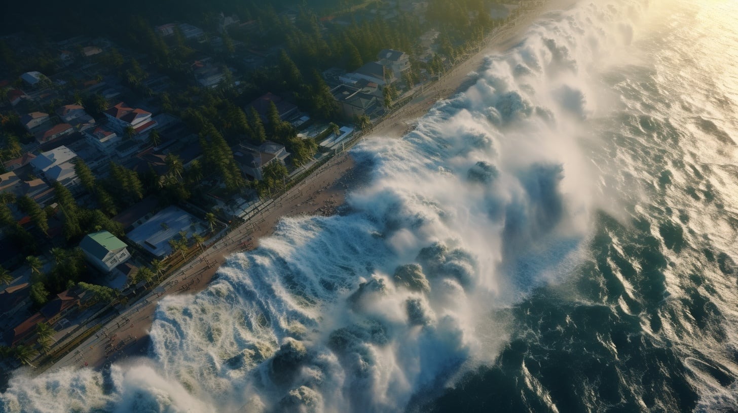 Tsunami en la costa del Pacífico, Alerta de tsunami en la costa, Impacto del tsunami en la costa, Preparación para un tsunami, Gestión de desastres en la costa del Pacífico, Riesgo de tsunami en la región del Pacífico, Advertencia de maremoto en la costa, Respuesta ante un tsunami, Seguridad en caso de tsunami, Evacuación por amenaza de tsunami, Tsunami y comunidades costeras, Plan de emergencia frente a tsunamis, Monitoreo de tsunamis en el Pacífico, Protección costera contra tsunamis, Tsunami y geología de la costa del Pacífico, Simulacro de tsunami en la región, Educación sobre tsunamis en la costa del Pacífico, Reconstrucción después de un tsunami (Imagen Ilustrativa Infobae)