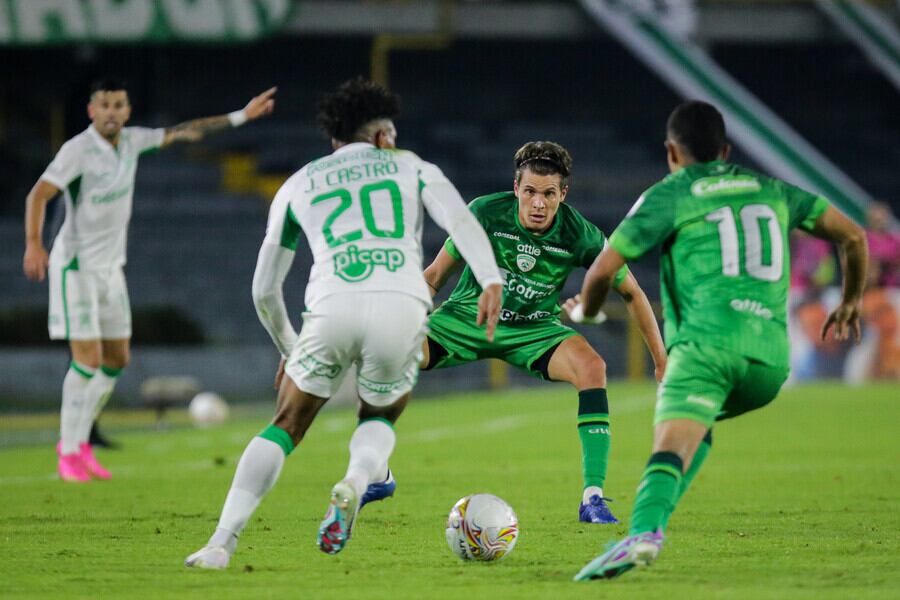 Joan Castro, jugador de Atlético Nacional enfrentará a su antiguo club: La Equidad -crédito Mariano Vimos / Colprensa