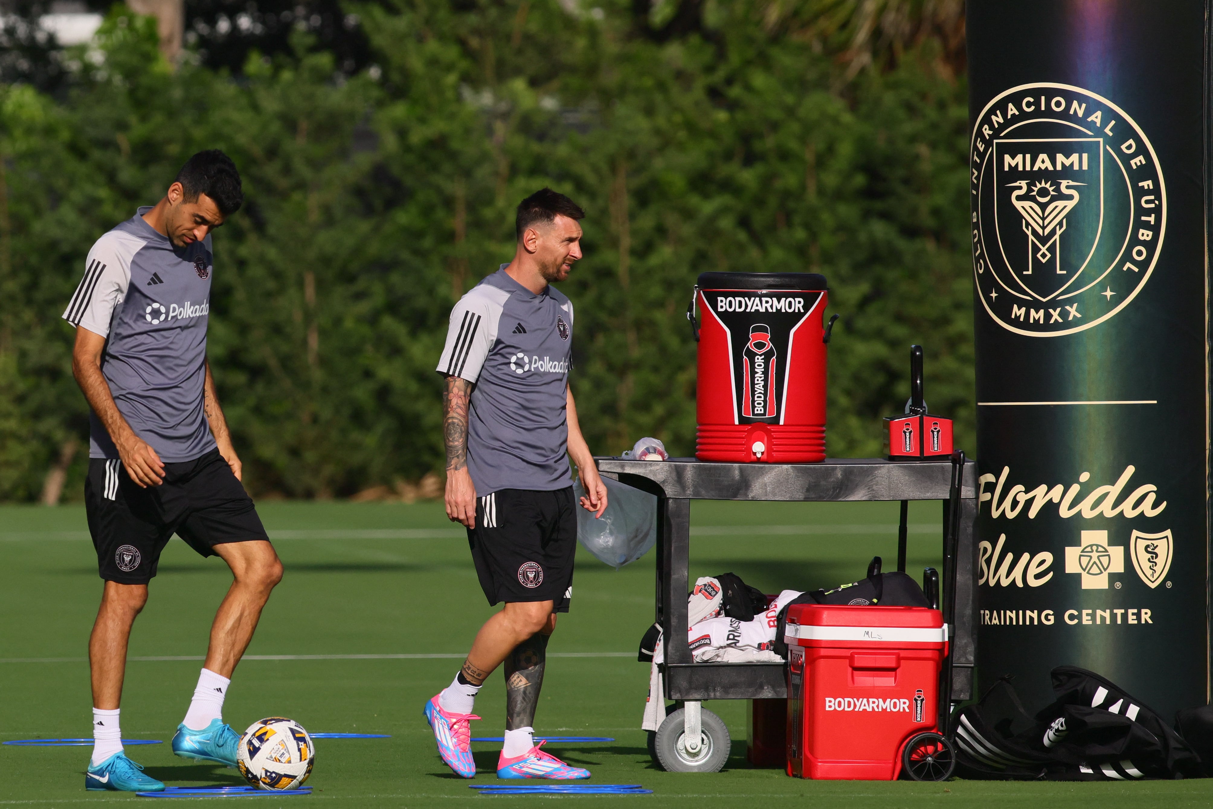 Lionel Messi durante una sesión de entrenamientos de Inter Miami el pasado 30 de agosto (Sam Navarro-USA TODAY Sports)