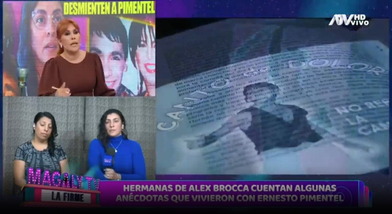 Hermanas de Alex Brocca sobre Ernesto Pimentel: “En mala hora mi hermano estuvo con esta persona”. (Captura: Magaly TV La Firme)