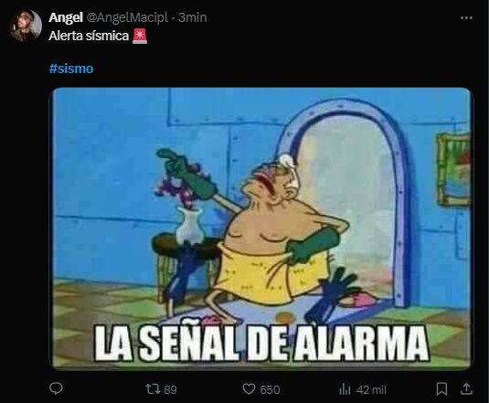 Reacciones en redes sociales al sismo.